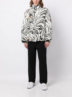 Péřová bunda s potiskem s tygřím vzorem Wacko Maria