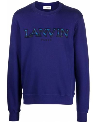 Sweatshirt med broderi Lanvin blå