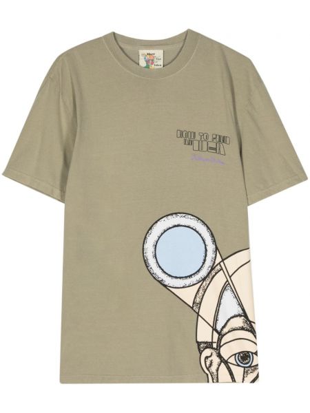 Raštuotas medvilninis marškinėliai Kidsuper smėlinė