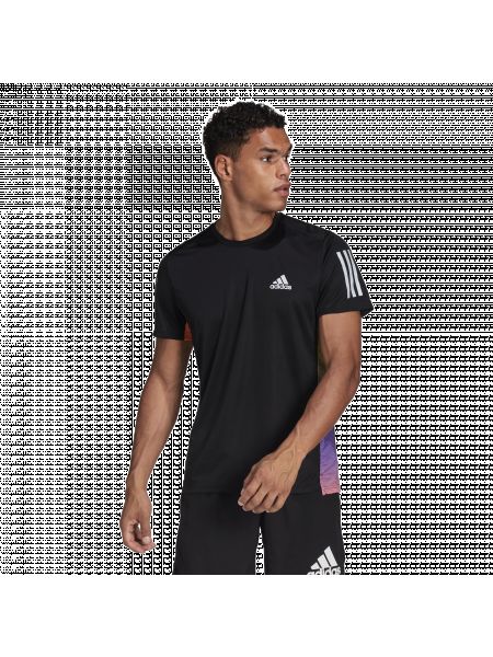 Μπλούζα για τρέξιμο Adidas μαύρο