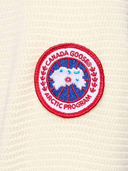 Cárdigan de lana con cremallera de punto Canada Goose blanco