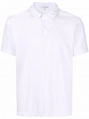 Tricou polo din bumbac James Perse alb