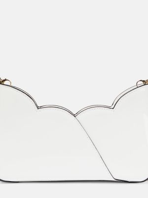 Lakovaná kožená listová kabelka Christian Louboutin biela