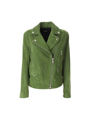 Zielona kurtka skórzana Karl Lagerfeld