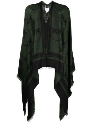 Jacquard poncho Pinko grønn