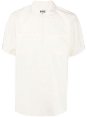 Bombažna srajca z zadrgo Engineered Garments bela