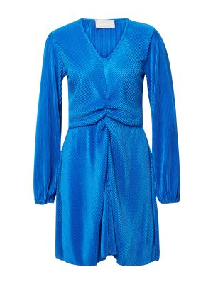 Jednofarebné priliehavé mini šaty s výstrihom do v Neo Noir - modrá