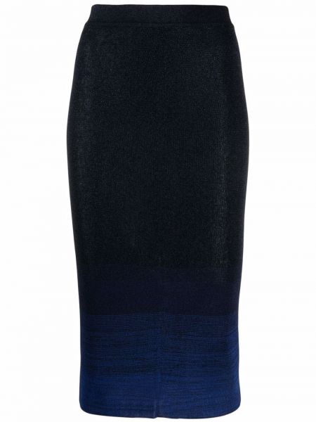 Falda de tubo ajustada de punto Missoni azul