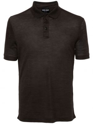 Vilnonis polo marškinėliai Giorgio Armani ruda
