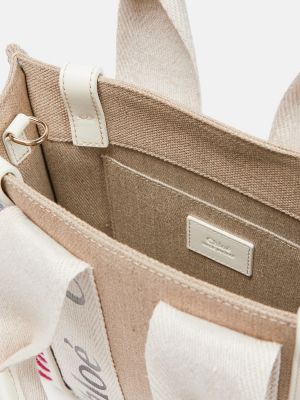 Nákupná taška s výšivkou Chloã© béžová