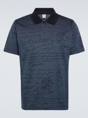 Pamučna polo majica Berluti plava