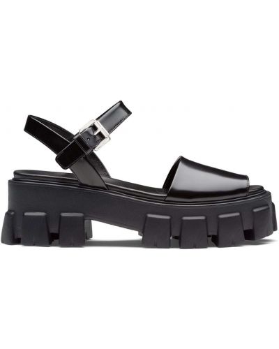 Sandalias con plataforma Prada negro