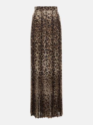 Leopardí dlouhá sukně s vysokým pasem s potiskem Dolce&gabbana