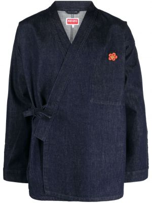 Denim jakna s cvetličnim vzorcem Kenzo modra