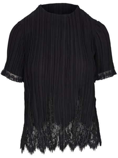 Κοντή μπλούζα με δαντέλα Zimmermann μαύρο