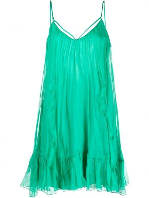 Копринена мини рокля Nissa зелено