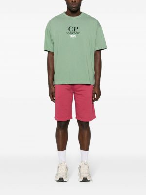 Bavlněné tričko s výšivkou C.p. Company zelené