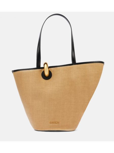 Nahka kangaskassi Jacquemus beige