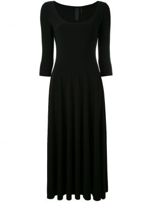 Vestido midi de cuello redondo Norma Kamali negro