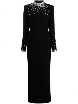 Krištáľové dlouhé šaty Jean-louis Sabaji čierna