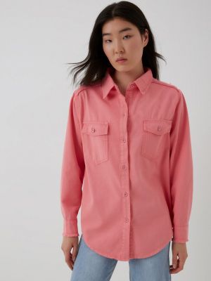 Джинсовая рубашка Izabella розовая