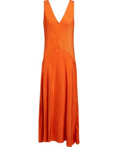 Сатинове плаття міді Frame, помаранчеве
