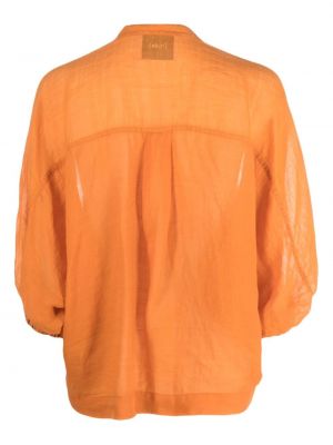 Lniana bluzka Nude pomarańczowa