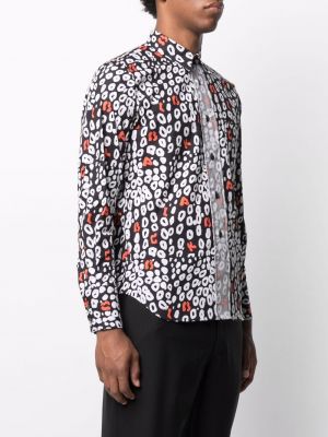Leopardí bavlněná košile s potiskem Black Comme Des Garçons černá