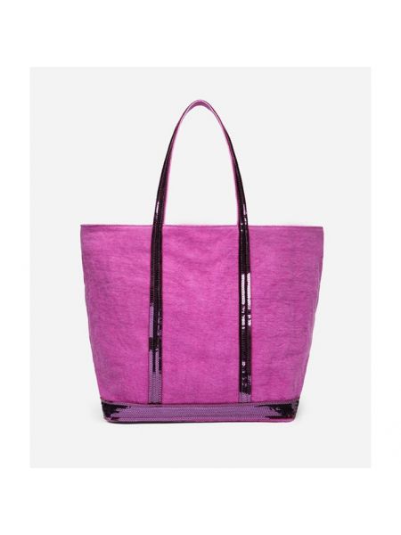 Bolso shopper con lentejuelas de lino Vanessa Bruno rosa