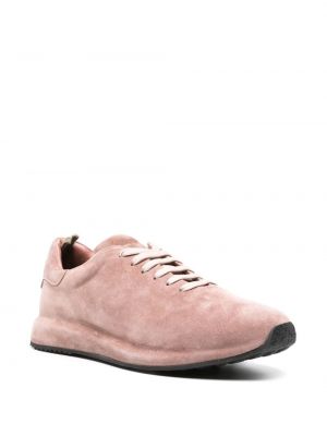 Sneakersy sznurowane zamszowe koronkowe Officine Creative różowe