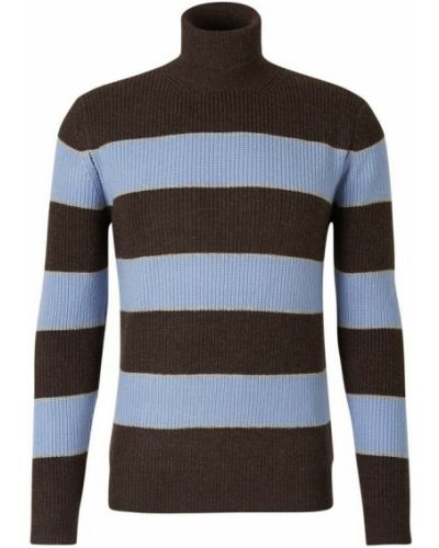 Sweter w paski Borrelli, brązowy