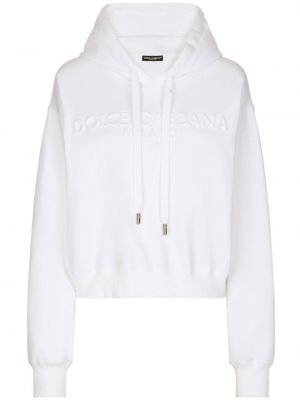 Βαμβακερός φούτερ με κουκούλα Dolce & Gabbana λευκό
