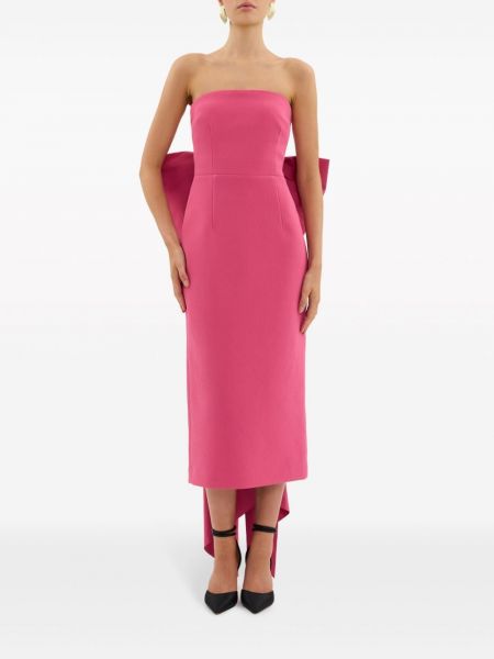 Oversized večerní šaty s mašlí Rebecca Vallance růžové