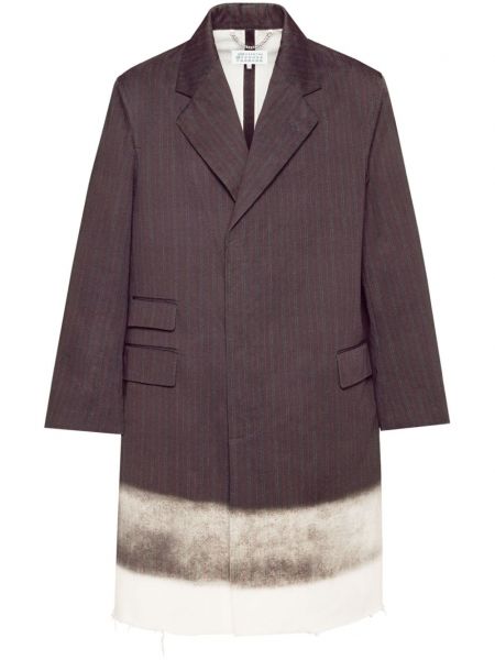 Pruhovaný kabát Maison Margiela hnedá