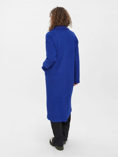 Vlněný kabát Vero Moda modrý