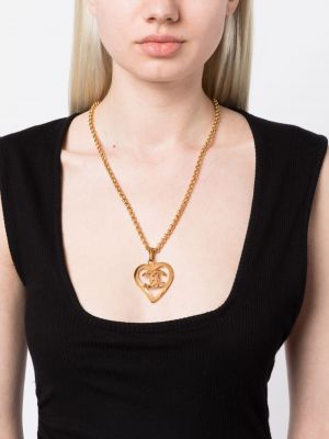 Přívěsek se srdcovým vzorem Chanel Pre-owned zlatý