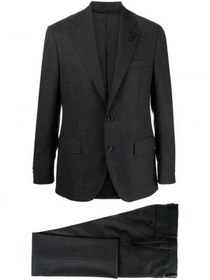 Kostkovaný oblek Lardini černý