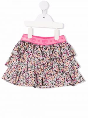 Ruffle trykt floral skjørt for jenter Chiara Ferragni Kids rosa