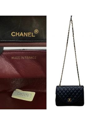 Torba na ramię skórzana Chanel Vintage czarna