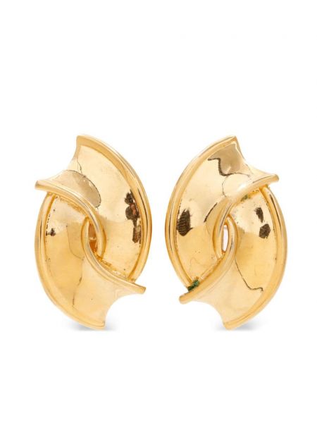 Boucles d'oreilles à imprimé Saint Laurent Pre-owned doré
