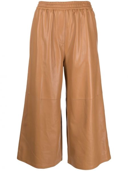 Pantaloni di pelle Loewe beige
