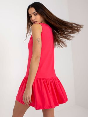 Mini šaty bez rukávů s volány Fashionhunters červené
