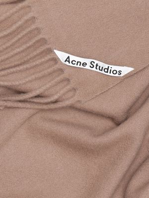 Vlněný šál Acne Studios hnědý