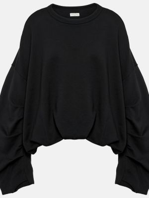 Oversize jersey sweatshirt aus baumwoll Dries Van Noten schwarz