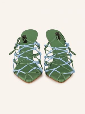 Sandały z paskami Gia Borghini zielone