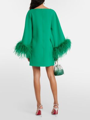 Mini vestido con plumas de plumas Safiyaa verde
