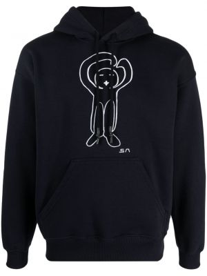 Jersey hoodie mit print Société Anonyme blau