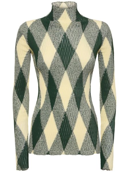 Памучен копринен пуловер Burberry бежово
