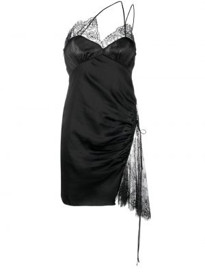 Вечерна рокля на цветя с дантела Ac9 черно