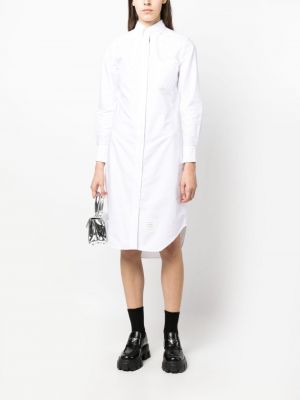 Bavlněné šaty s knoflíky Thom Browne bílé